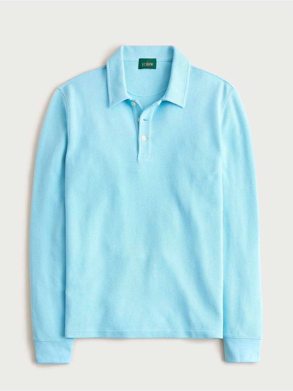 J.Crew NWT Men’s Long-Sleeve Macropiqué Polo Shirt in Light Blue size M